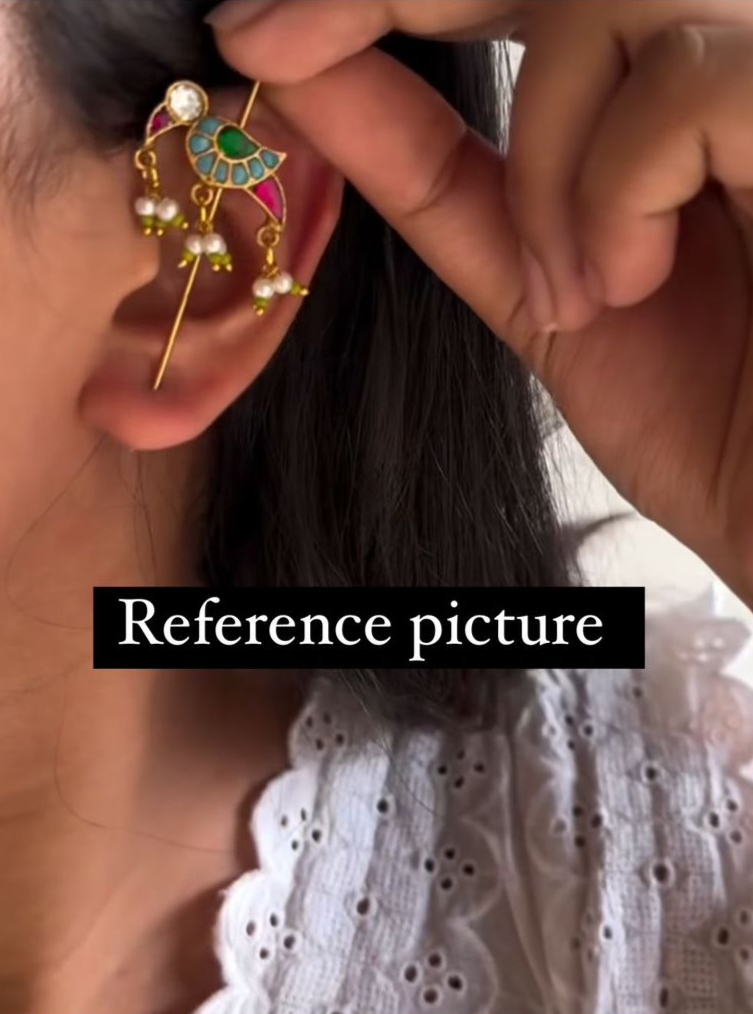 Twig earrings with parrot