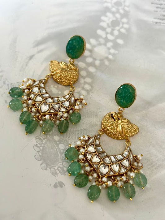 Polki with green stones earrings.