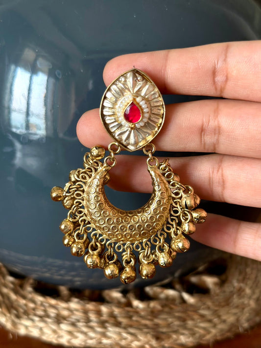 Antique gold chandbalis